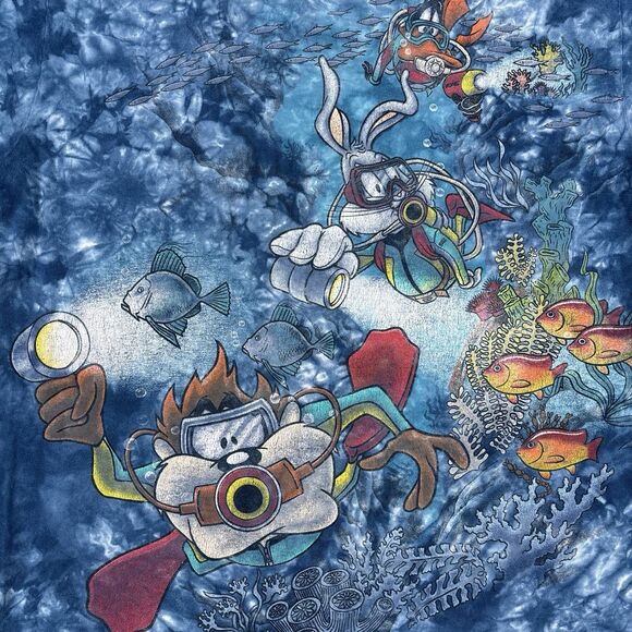 VTG 1998 T-Scuba T Shirt Bugs Bunny Print Single Stitch Warner Bros Size Medium - Picture 2 of 8
